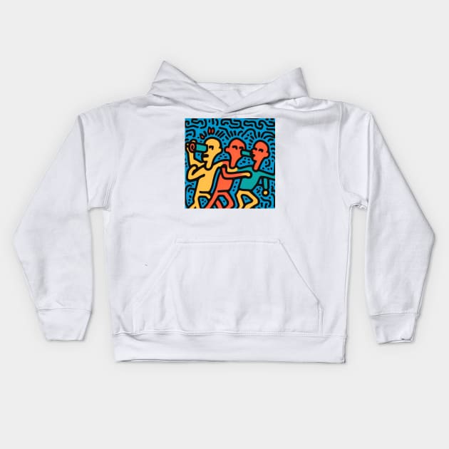 Funny Keith Haring, drink More Water Kids Hoodie by Art ucef